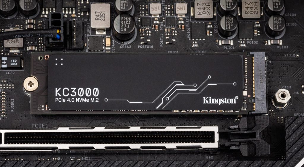 On the motherboard installed Kingston KC3000 NVMe SSD