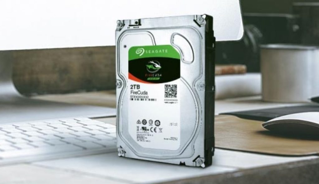 Seagate Firecuda Hybrid Drive on my desk unboxed