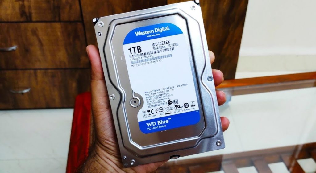 in hands WD Blue PC HDD
