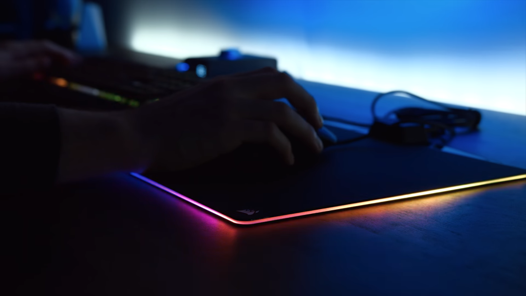night time rgb mouse pad effects